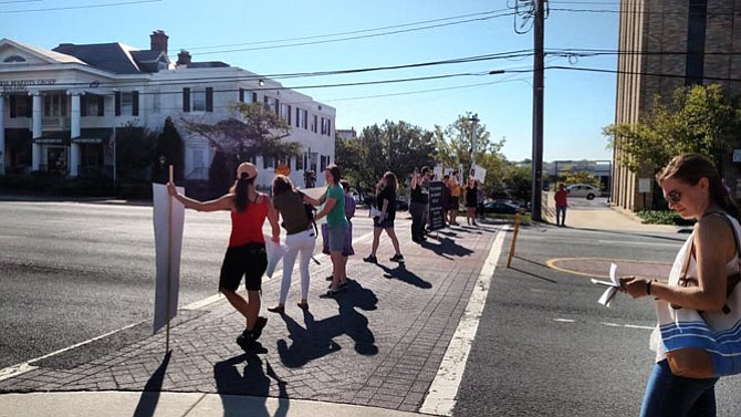 City of Fairfax Police responded to the incident, as demonstrators in the roadway were illegally obstructing the free passage of others, a city ordinance.