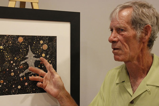 Jerry Loughlin at his solo exhibition at @Home Real Estate on July 14.
