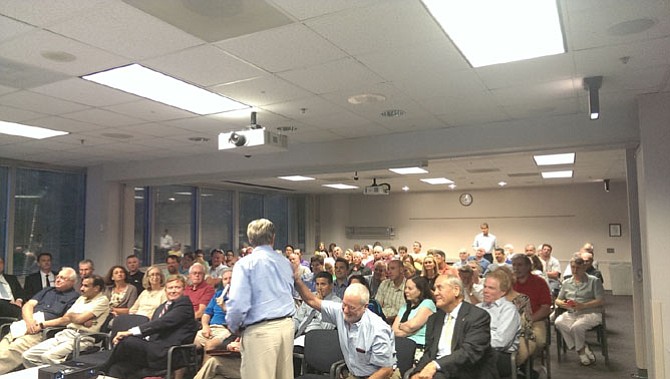 Community members and stakeholders packed the July 19 information meeting discussing the extension of Shirley Gate Road and interchange at Popes Head Road in Fairfax.