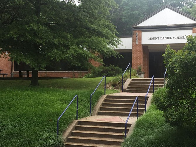 Mount Daniel is a Falls Church City Public School but operates at 2328 North Oak Street, a Fairfax County street.

