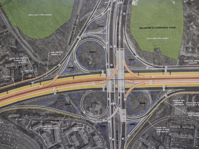 Map of the project area showing one of the proposed design alternatives.