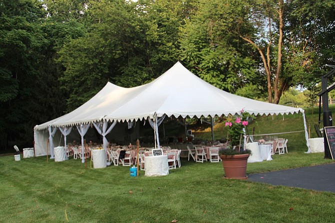 A backyard Potomac wedding in July.
