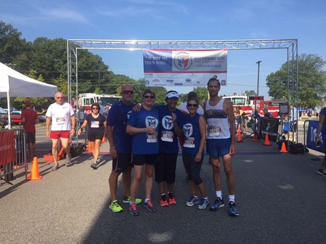 From left, Clarke Slaymaker, Donna Slaymaker, Shirley Short, Christine Morin and Supervisor Dan Storck (D-Mount Vernon) line up at the Sept. 10 Heroes Run.