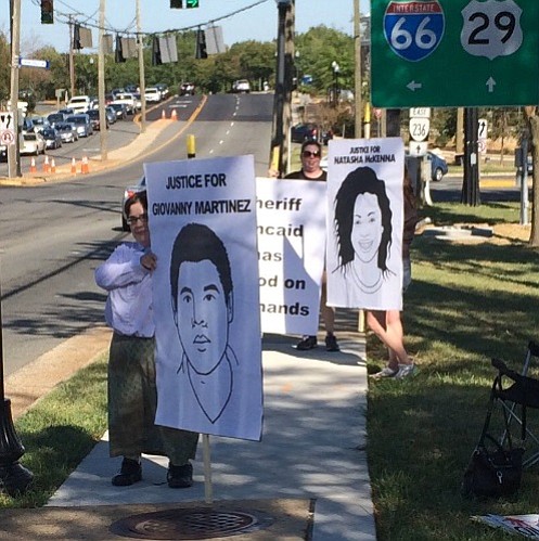 The Northern Virginia chapter of the group Showing Up for Racial Justice (SURJ) organized a demonstration at 4 p.m. on Sep. 14 along Lee Highway in Fairfax.