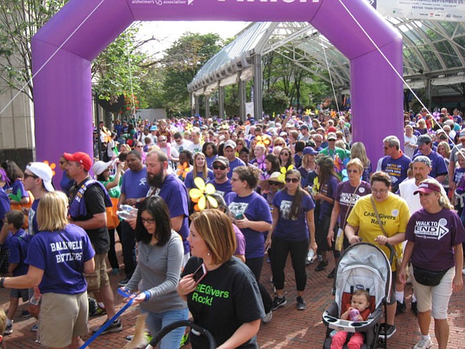 More than 1,000 walkers took part in the 2016 Walk to End Alzheimer's in Northern Virginia at Reston Town Center on Sunday, Sept. 25, 2016. 
