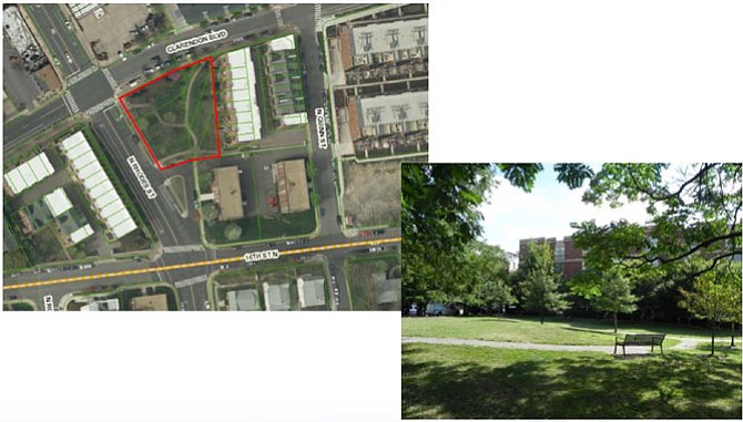 Photograph and layout of the potential Rhodeside Park site

