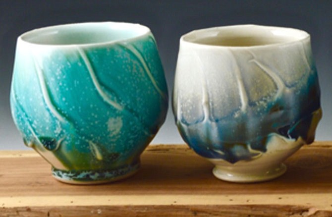 Sample cups created by Chris Lively, artisan potter, for the Arts Crawl.
