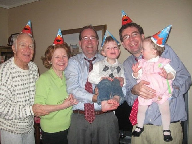 Frank and Kathy Fannon, left, celebrate granddaughter Maggie’s first birthday with sons Frank and Ryan and grandchildren Ryan, Jr. and Maggie in 2010.
