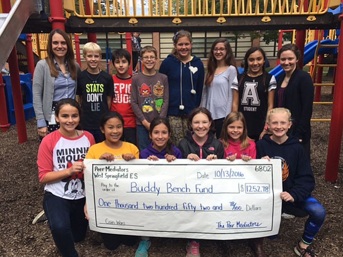 West Springfield Elementary students raised more than $1,200 for the Buddy Bench in the school’s playground. 
