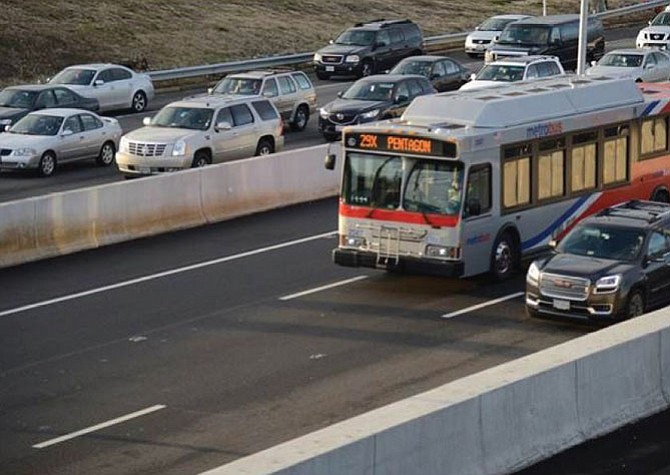 The existing HOV lanes on I-395