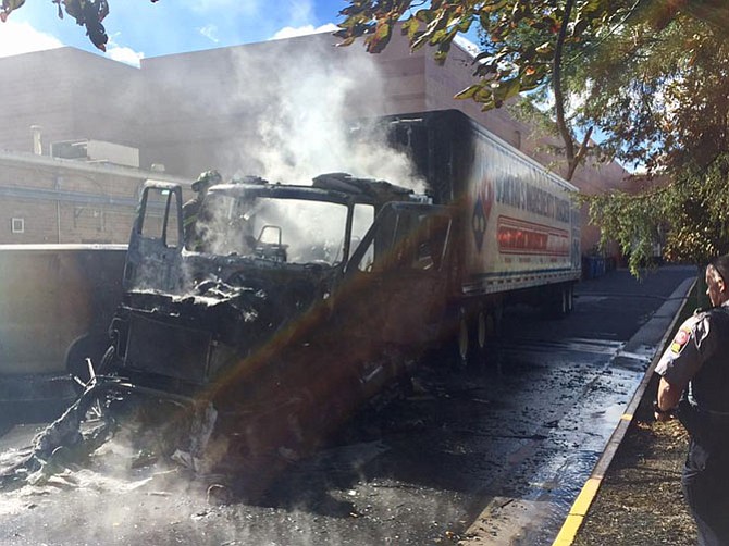 First responders were able to douse the flames fast enough on Oct. 22 to limit damage to the attached trailer, preventing the fire from spreading to the building.