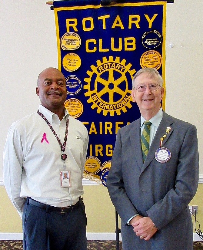 From left) are Fairfax Rotary board member Robert Sowell and club President Paul Gauthier.


