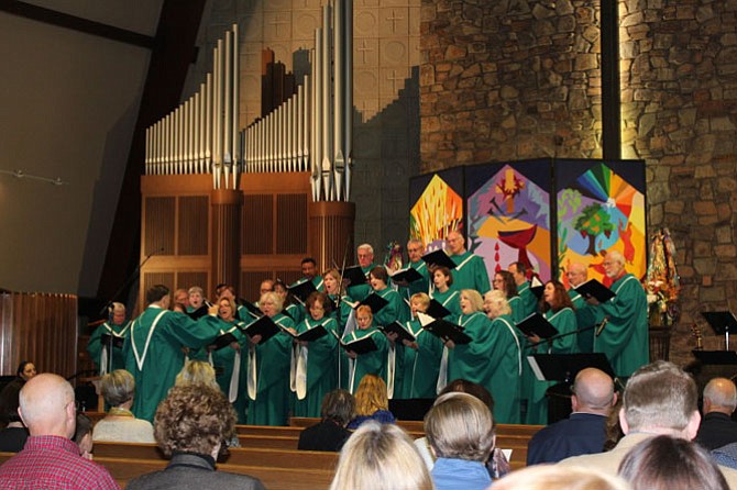 The church’s choir performed a piece commissioned for the church, composed by René Clausen.
