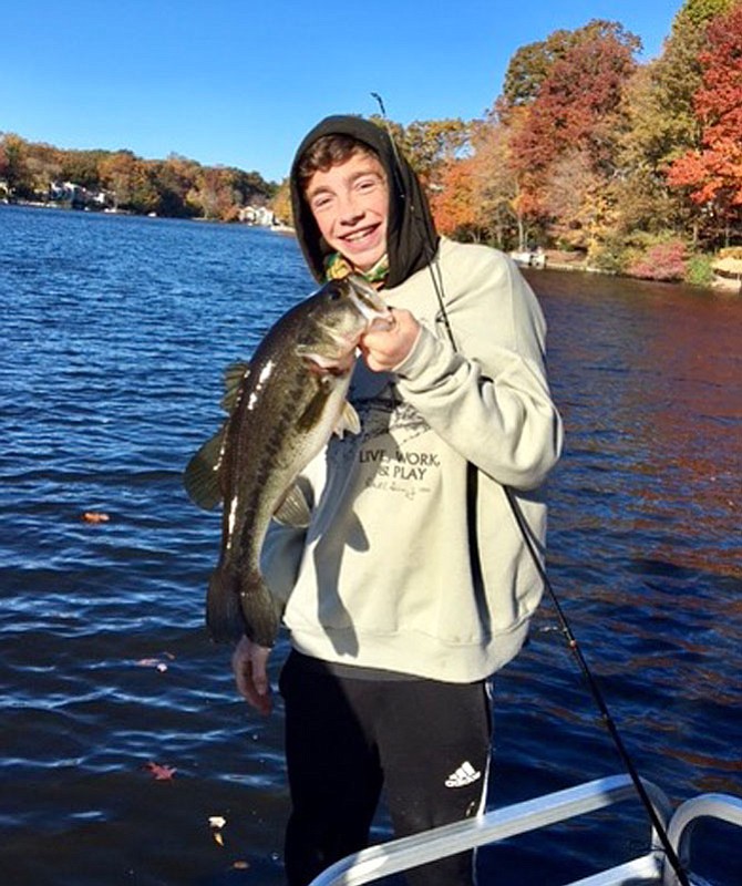 Cole Loveman, 16, caught this 7 pounder on a gorgeous fall Sunday morning from a pontoon boat on Lake Anne close to the dam by Wiehle Avenue.
