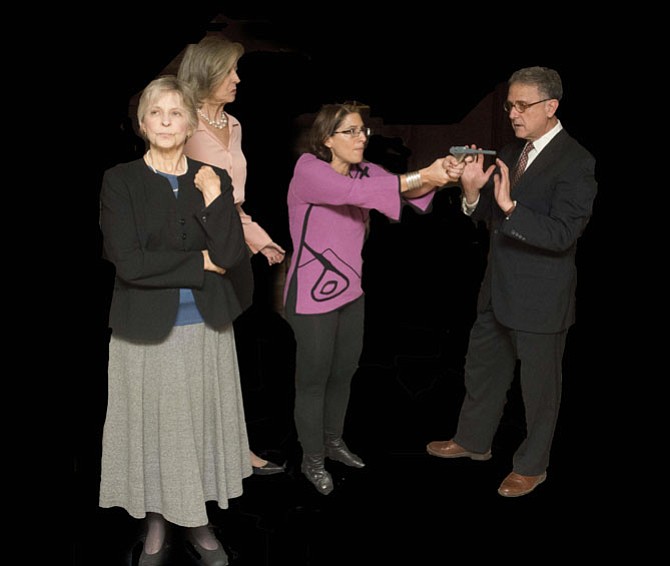 Leah Mazade (Edna), Nancy Blum (Agnes), Devorah Zack (Julia), and Lou Pangaro (Tobias)
