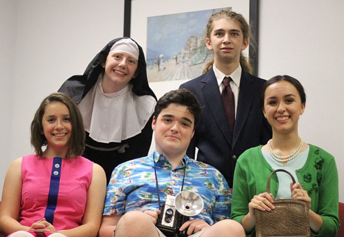 Cast B, the Hollanders and nun, in TheatreMcLean’s production of ‘Don’t Drink the Water.’
