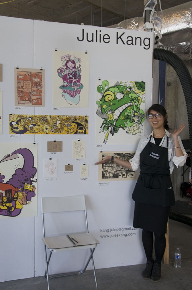 Artist Jules Kang displays her work at Artomatic Arts Spectacular at 12435 Park Potomac Ave. through Friday, Dec. 9.
