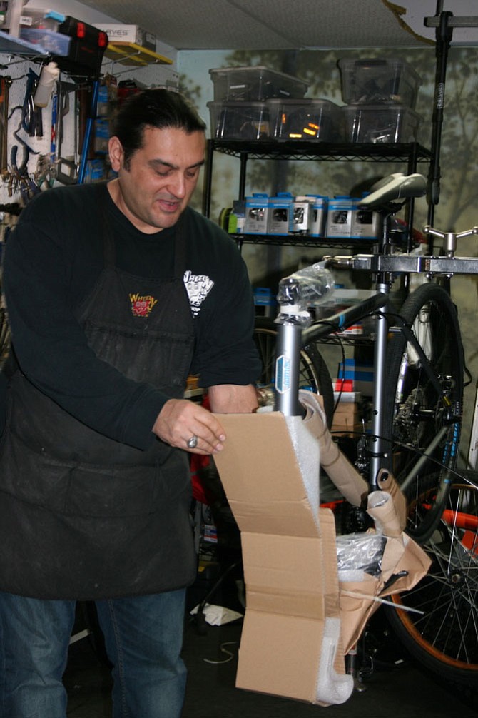 Sultan “Russell” Rassoul provides bike mechanics and personalized customer service at Wheel Nuts Bike Shop, 302 Montgomery St. He and shop owner Ron Taylor can recommend the best bike to fit specific needs and abilities. See www.Wheelnutsbikeshop.com
