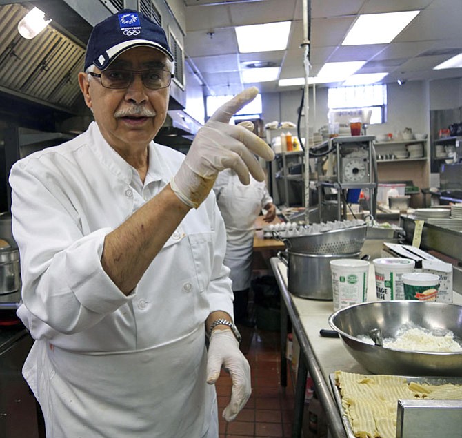 Chef Richard Euripides says he came over from Cyprus as a refugee when they had a war. He has been cooking at the Royal Restaurant since 1974.