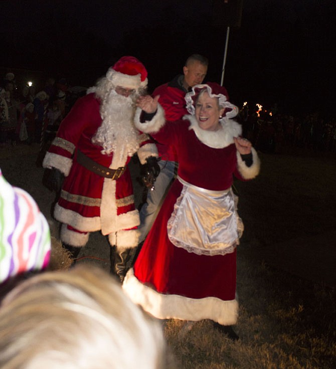 Santa and Mrs. Claus arrive and wave to the crowd that gathered around the Christmas Tree in Great Falls in 2016.
