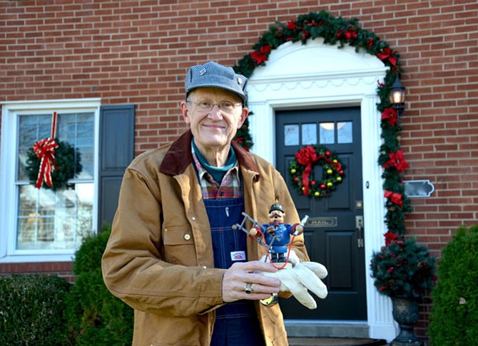 Herndon Historical Society president Charlie Waddell paid tribute to original homeowner Holden Harrison, as he greeted visitors to the house on Station St. dressing as an old-fashioned train conductor in honor of Harrison who was instrumental in preserving the Town’s train Depot from demolition. Current owners Melissa and Scott Tilton have included a lot of memorabilia of both the Town and the Harrison family in their décor. 
