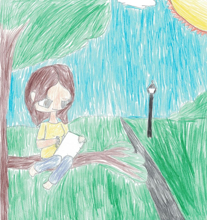 Alexis Blake, 12, 6th grade — Drawing on Tree