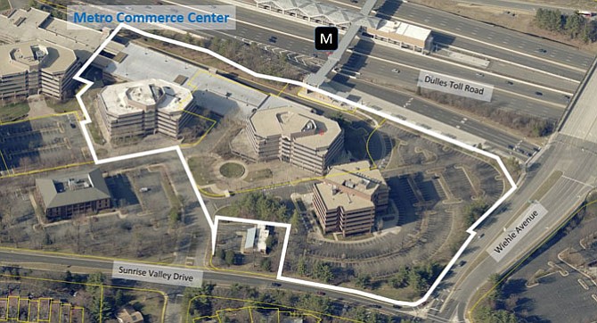 Aerial view of the location for Metro Commerce Center