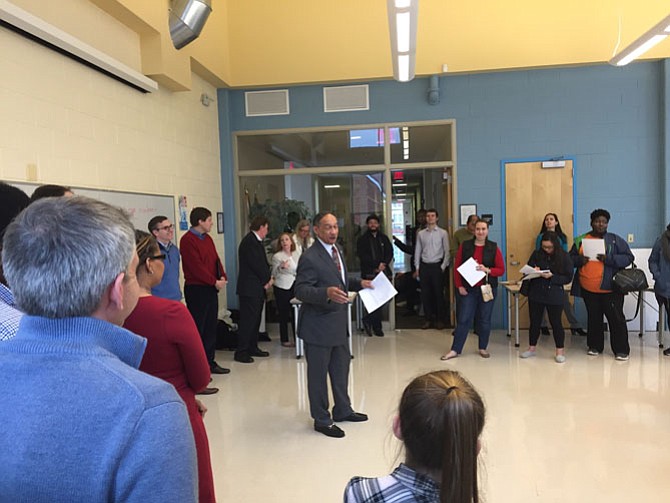 ARHA CEO Roy Priest addresses Andrew Adkins residents and nearby community members.