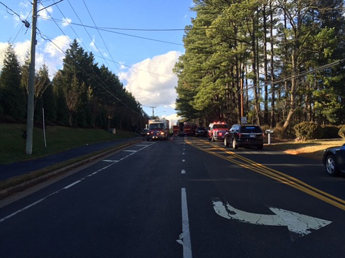 Police were called to the intersection of Lewinsville Road and Lancia Drive when a car struck a utility pole with live electricity wires.
 
