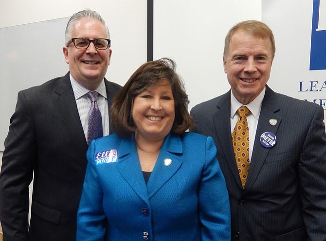 Hoping to become the City’s next mayor are (from left) Michael DeMarco, Ellie Schmidt and David Meyer.