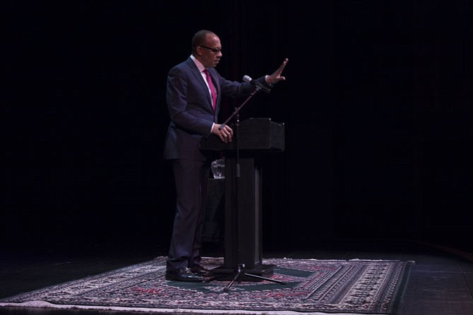 Eugene Robinson speaks at the Reston Community Center’s Dr. Martin Luther King, Jr. Birthday Celebration on Monday, Jan. 16, at the CenterStage.
