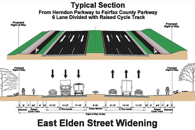 The project will widen East Elden Street from four to six lanes between Herndon Parkway and Fairfax County Parkway in the town of Herndon. The purpose of the project is to reduce traffic congestion, improve safety and enhance access to and from Fairfax County Parkway.
