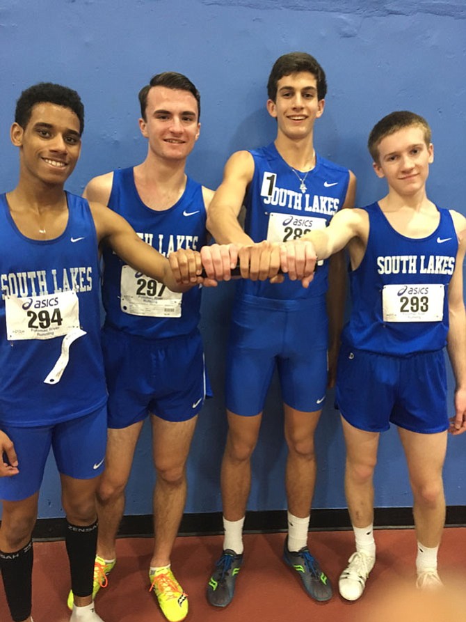 imarcus Vilcheck, Jack Watkins, Alex Loukili, Josh Umbrell won in 4x800 at Liberty Conference Championship on Jan. 19.
