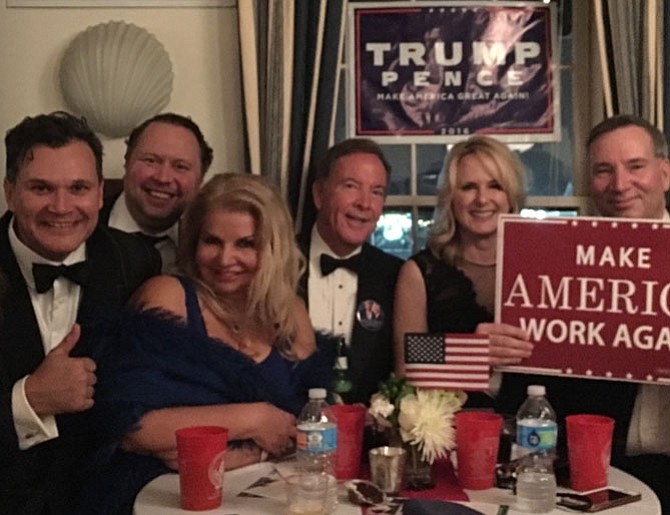 Attendees celebrate the inauguration of President Donald Trump at a gala sponsored by the Alexandria Republican City Committee Jan. 20 at the Old Dominion Boat Club.