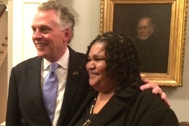 Terry Garrett with Gov. Terry McAuliffe: “I walk by my former drug dealers all the time in Alexandria.”