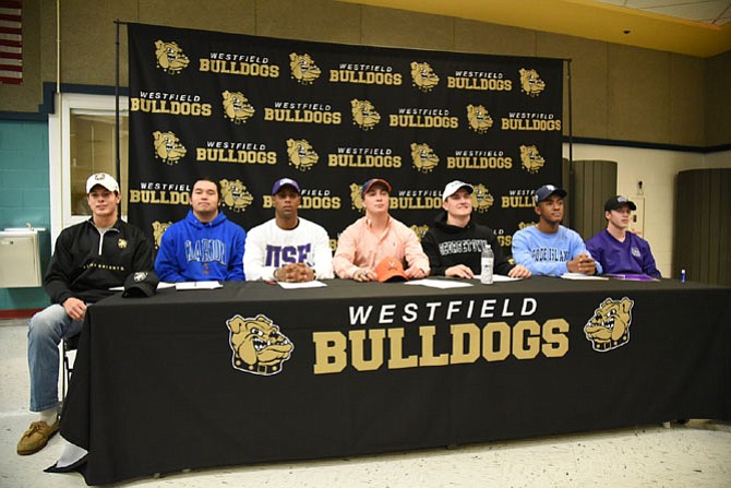 From left are Sean Eckert, Edward Quitugua, Rehman Johnson, Brian Delaney, Zach Jewell, Ivory Frimpong, and Joey Free.