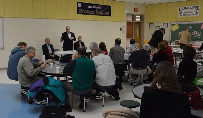 Elected officials Del. Mark Sickles (D-43), Sen. George Barker (D-39) and Supervisor Jeff McKay (D-Lee) hosted a Lee District town meeting Jan. 28 at Island Creek Elementary School near the Kingstowne area of Alexandria.