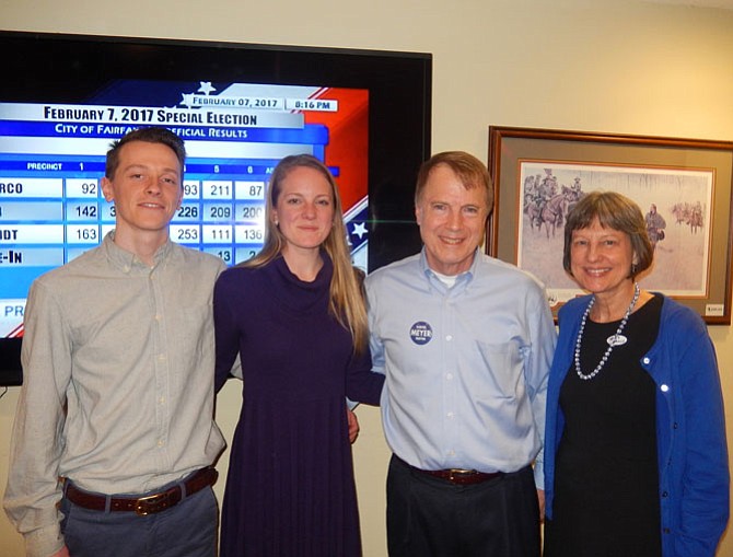 (From left) are Murphy and Louisa Protzman and David and Cindy Meyer. (Murphy and Louisa are the Meyers’ son-in-law and daughter).