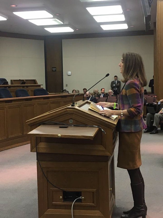 Del. Eileen Filler-Corn presenting HB 2258 before the Health, Welfare and Institutions Committee's Subcommittee #3.