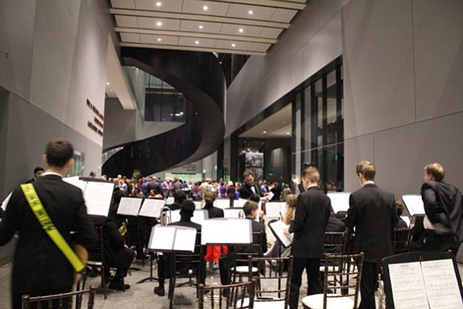 The West Potomac Jazz Band was asked by the National Education Association to provide the entertainment during its reception at the museum.-