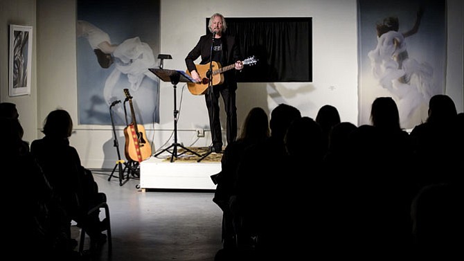 Parthenon Huxley, member of THE ORCHESTRA, performs live at ArtSpace Herndon singing “Buddha, Buddha” which was named by Greensboro Records as one of the top 10 records ever made in North Carolina. Elizabeth Weitzmann of Reston said she thought “Buddha, Buddha” was a great song.  It is like Shubert, Smokey Robertson, or Cole Porter. 