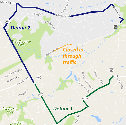 Closure map, courtesy of VDOT.