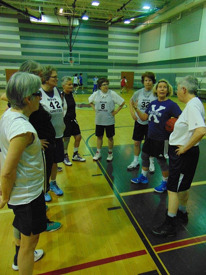 The NOVA Fifty and Over Basketball League is a group of women ages 50 to 80 who practice every Friday year-round at the James Lee Center in Falls Church.