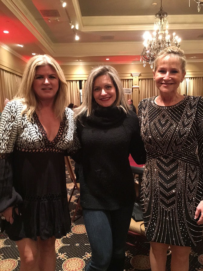 Bazin’s on Church owner Julie Bazin, community supporter Erica Manz, and Fairfax County Sheriff Stacey Kincaid light up the night at the Vienna Rotary Casino Night.
