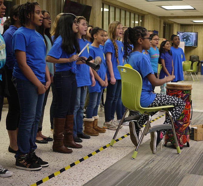 Thomas Jefferson Middle School Chorus sing an African song.