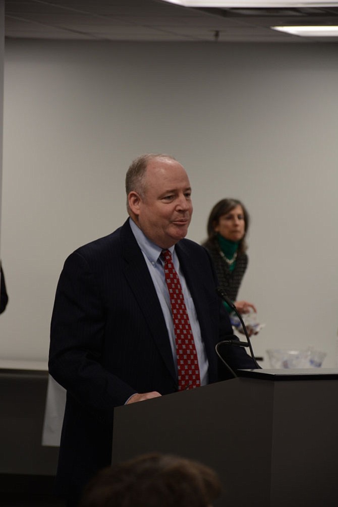 Commonwealth’s Attorney Ray Morrogh speaks to the Public Safety Committee on March 21. He said he’s “fine” with an administrative investigation being conducted simultaneously with a criminal one, but that there are some concerns and those involved must “tread carefully.”
