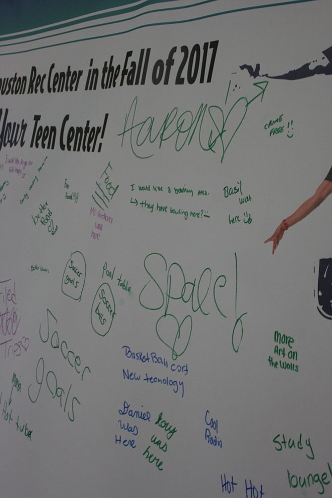 What do today’s teens want? According to a graffiti board with teen comments at the Charles Houston Recreation Center, teens want a space of their own with new technology to do homework and have fun.