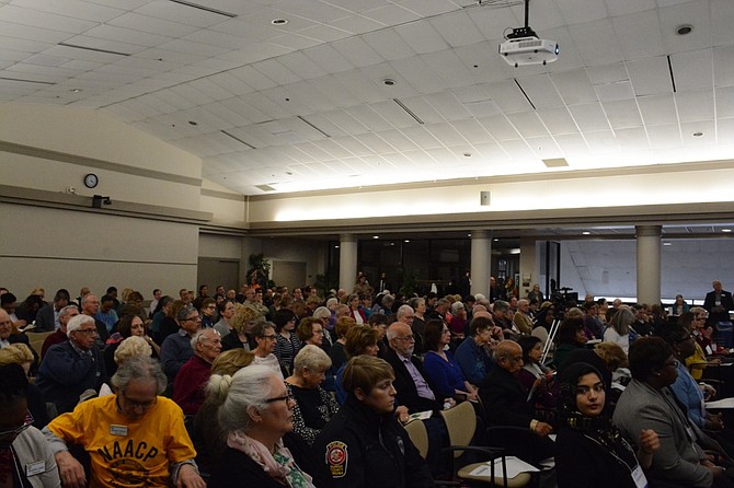 More than 100 people filled the Ernst Cultural Center at Northern Virginia Community College’s Annandale Campus on Sunday, March 26, to hear more than a dozen elected and faith leaders, as well as local organizations speak about hate speech, bias incidents and hate crimes.