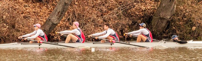 TC Varsity Men's First 4 at Noxontown Regatta.