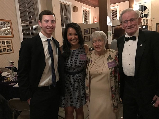 Teenagers Craig Fischer and Andrea Dilao became fast friends with seniors Evelyn Wheeler and Walter Wheeler at Colvin Run Dance Hall’s 85th Anniversary Celebration. 